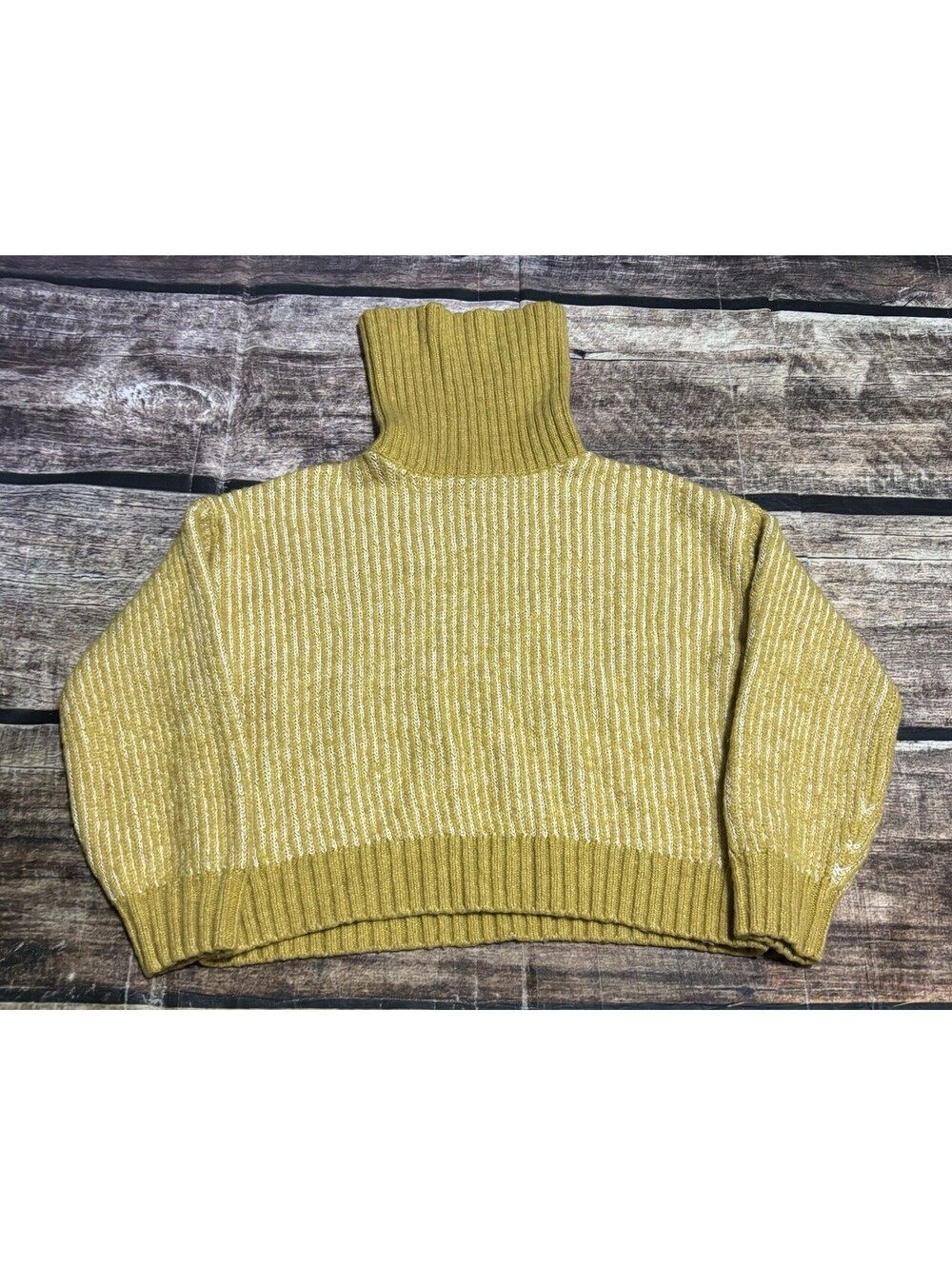 Old Navy Sweater Womens XS Wool Blend Turtleneck Yellow Pullover